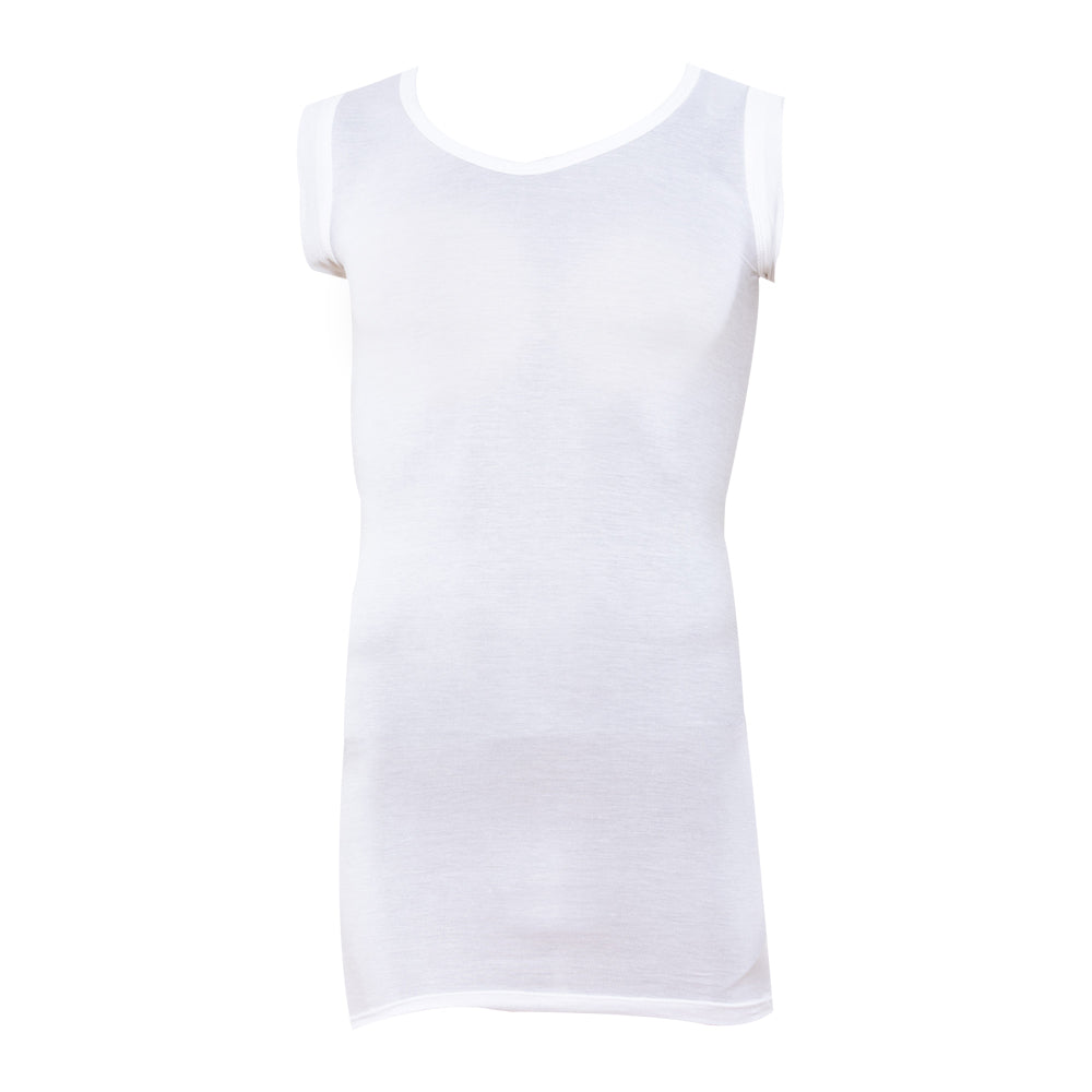 Korsetthemd Korsettshirt T-Shirt Brace Shirt ohne Arm ärmellos Baumwolle weiss