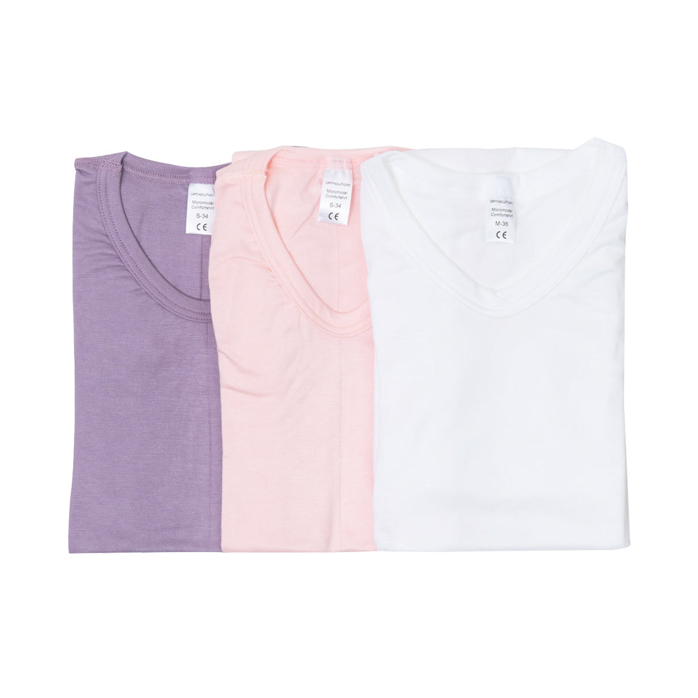 Korsetthemd Korsettshirt Comfort T-Shirt ohne Arm Brace Shirt Micromodal flieder rose weiss